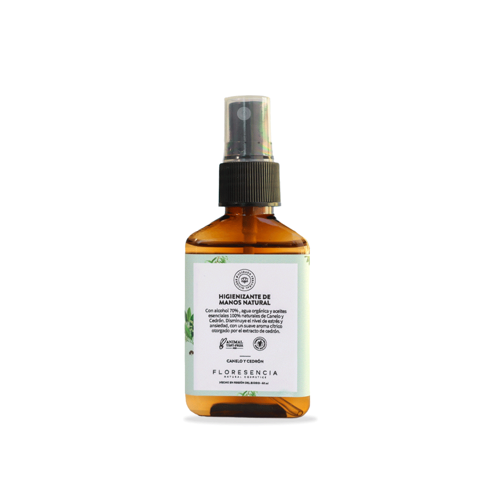 Higienizante de manos natural Canelo y Cedrón 60ml