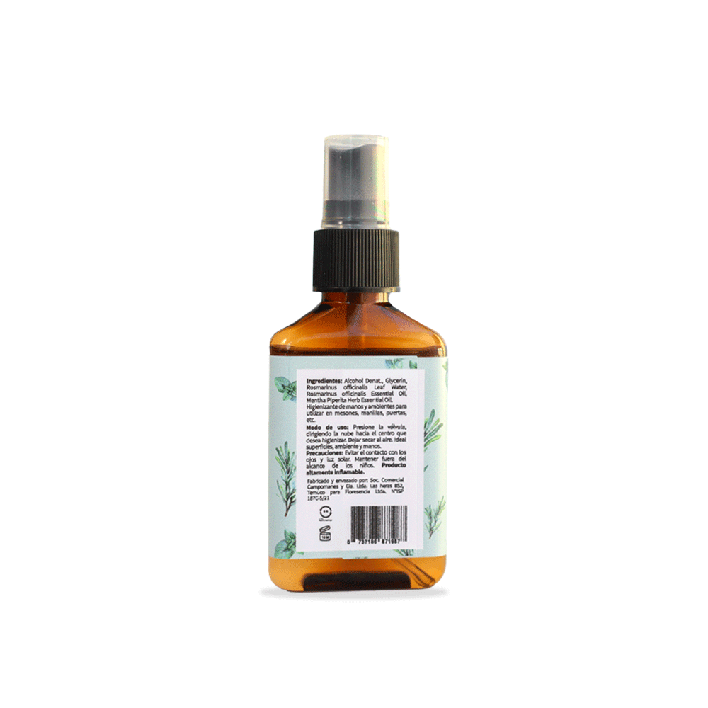 Higienizante de manos natural romero y menta 60ml